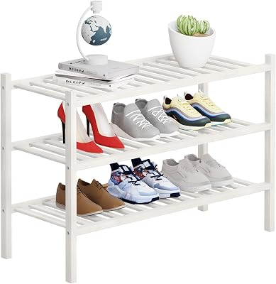 BUYMOTH 3 Tier Bamboo Shoe Rack