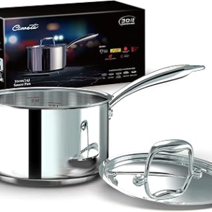CIWETE 3 Quart Stainless Steel Sauce Pan