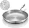 VocVoi Titanium pans for cooking,12″ frying pan,butter warmer skillet | Uncoated Hammered Titanium Pro Pan, PFOA/PFAS/PTFE Free Cookware, Induction & Oven-Safe
