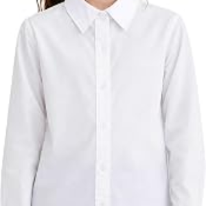 SOLOCOTE Girls White Button Down Shirt