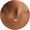 MOOHAM Dainty Heart Initial Necklace