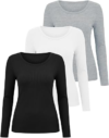 Cute Womens Basic Long Sleeve Tops 3 Pack