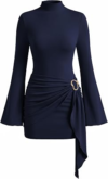 CARACILIA Long Sleeve Bodycon Mini Dresses