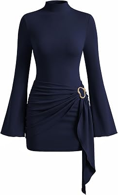 CARACILIA Long Sleeve Bodycon Mini Dresses