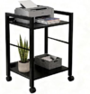 Small Rolling Printer Stand, 2-Tier Mobile Cart with Shelf for Home Office | Roll it beside your desk for printers, beside your sofa for coffee, or beside your bed for books. One cart, every room.