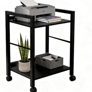 Small Rolling Printer Stand, 2-Tier Mobile Cart with Shelf for Home Office | Roll it beside your desk for printers, beside your sofa for coffee, or beside your bed for books. One cart, every room.