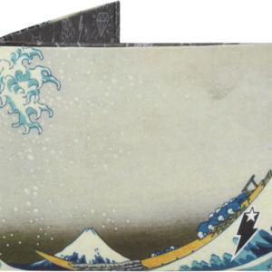 SUPERVEK The Great Wave off Kanagawa Stitched Paper Wallet – Vegan Thin Tear & Water-Resistant Slim Wallet for men – Mens Credit Card Holder Wallet Gifts – Bifold Wallets for Men – RFID