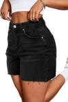 Lylinan Womens Mid-High Waisted Jean Shorts
