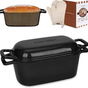 Oval Enameled Dutch Oven for Bread Baking – 3.6QT Cast Iron Sourdough Bread Pan with Lid