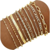 YEEZII 10 Pcs Gold Bracelets Set