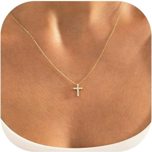 MONOZO Dainty Gold Cross Necklace
