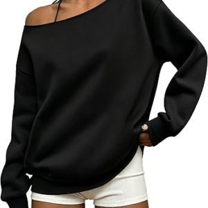 Sweatshirts for Women Off The Shoulder Long Sleeve Loose Pullover Tops