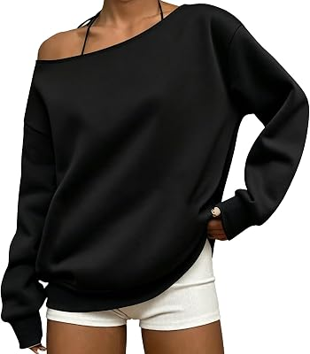 Sweatshirts for Women Off The Shoulder Long Sleeve Loose Pullover Tops