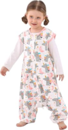 WONDAY Toddler Sleep Sack with Feet, 0.5 TOG Wearable Blanket with Legs | Soft cotton for comfort, separated legs for walking and play, chin-safe zipper guard, two-way zipper for easy diaper changes