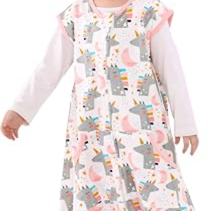 WONDAY Toddler Sleep Sack with Feet, 0.5 TOG Wearable Blanket with Legs | Soft cotton for comfort, separated legs for walking and play, chin-safe zipper guard, two-way zipper for easy diaper changes