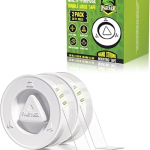 Double Sided Tape Heavy Duty, 2pcs Extra Large 10FT Nano Tape, Transparent Strong Double Sided Adhesive Mounting Tape, Clear Picture Hanging Strips for Wall, Poster, Carpet, Craft