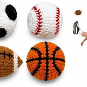 SENPOWER 4Pc Hand-Crocheted Footbag Set
