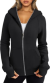 TRENDY QUEEN Zip Up Hoodies Fleece Jackets