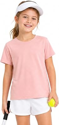 Girls Athletic Shirts Short Sleeve Sports Tee Multi-Pack