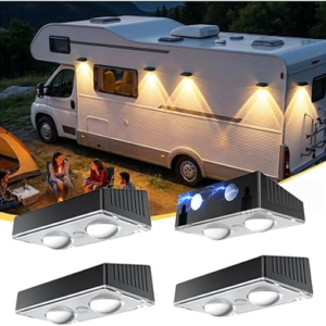 ZQHGMM Solar Fence Light Outdoor 4Pack