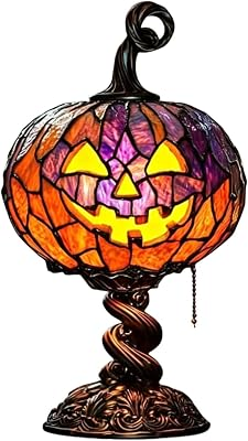 WEINEXRA Halloween Stained Glass Pumpkin Lamp