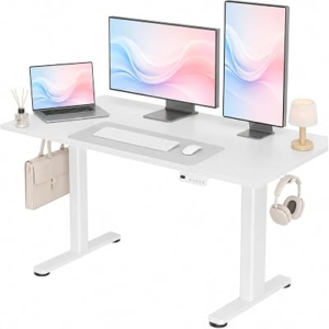 CLAIKS 48 X 24 Inch White Electric Standing Desk