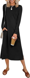 ANRABESS Long Sleeve Midi Dress