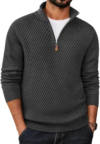 COOFANDY Mens Quarter Zip Sweater
