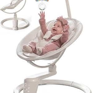Grownsy Baby Swings for Infants, Dual Motion Side-to-Side & Front-to-Back | Baby Swing Rocker with 5 Speeds and Built-in Music, 270° Seat Rotation, 5-Point Harness for Newborn 0-9 Months