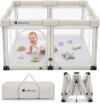 Foldable Baby Playpen, 50″x50″, Beige | 1-Minute Setup, Lightweight Portable, Carry Bag Included, Indoor Outdoor Use, For Babies & Toddlers