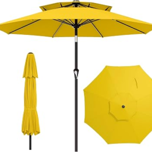 ARESHARK 2 Tier 9FT Patio Umbrella