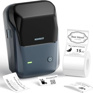 NIIMBOT B1 Label Maker,2 Inch Bluetooth Thermal Label Printer,Blue | Labeling for Home Office School Small Business, Crafts, Retail,Support Smartphones & PC,Come With 1 Roll 50*30mm Tape
