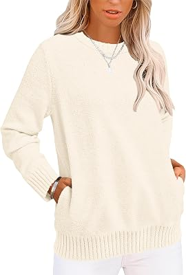 GKBK Sweaters for Women Long Sleeve Fuzzy Knit Pullover Sweater