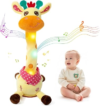 Emoin Dancing Giraffe Toy, Tanlking Giraffe Toys Musical Mimicking Toy, Singing 10 Pcs Songs for Baby Boys Girls, Repeating What You Say, Sing+Dancing+Recording+LED | Singing 10 Songs for Baby Boys Girls, Repeating What You Say, Dancing Recording LED