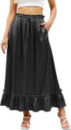 BSUBSEACH Women Satin Maxi Skirts