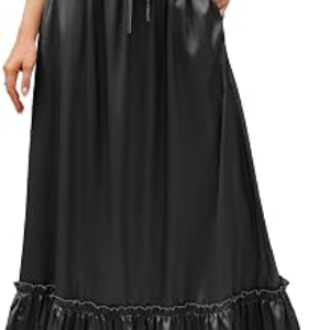 BSUBSEACH Women Satin Maxi Skirts