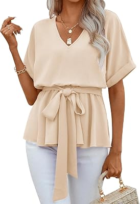 FSHAOES Short Sleeve Blouses