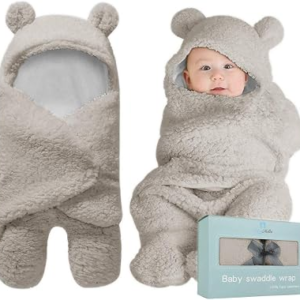 BlueMello Swaddle Blanket | Ultra-Soft Plush Essential for Infants 0-6 Months | Receiving Swaddling Wrap Grey | Ideal Newborn Registry and Toddler Boy Accessories | Perfect Baby Girl Shower Gift