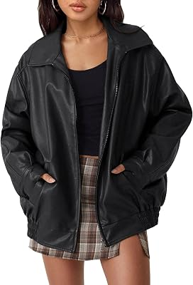 AUTOMET Womens Faux Leather Jacket