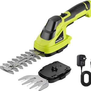 SnapFresh Cordless Grass Shear Bush Trimmer, 2 in 1 Handheld Hedge Trimmer, 7.2V Electric Grass Trimmers, Lightweight Shrubbery Trimmers Battery & Charger Included, Shrub Trimmer for Garden(Green)