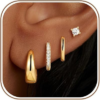 M MOOHAM Dainty Gold Hypoallergenic Hoop Earrings