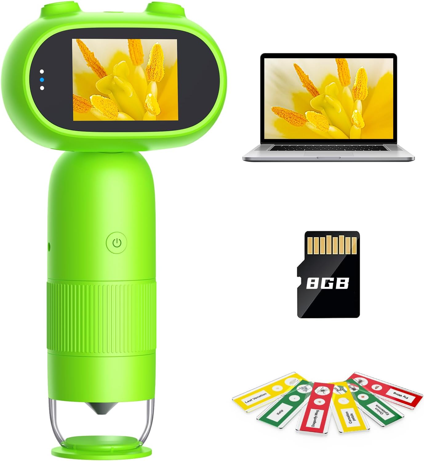 Leipan Pocket Microscope for Kids, 2'' IPS 1080P Magnifier with Light