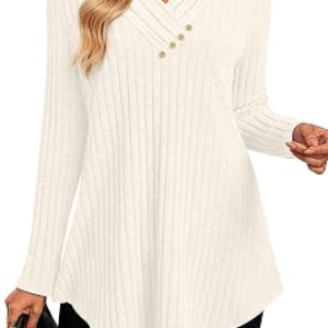 JUSTFASHIONNOW V Neck Tunic Tops