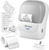 CLABEL Thermal Label Maker Machine 221B Mini Portable Label Printer Thermal Labeling Printing Machine Sticker Bluetooth Label Printer Barcode Inkless Labelmaker for Price Logo Clothing (Gray White)