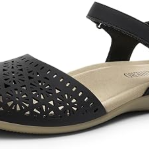 RIHERO Womens Comfortable Closed Toe Flat Sandals