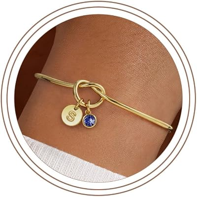 Turandoss Initial Birthstone Bracelet