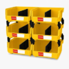 LEADLOONG 6 Pack Stackable Storage Bins Heavy Duty Parts Organizer Yellow
