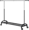 Wiracks Heavy Duty Clothes Rack for Hanging Clothes Extendable Rolling Clothing Rack for Hanging Clothes 350lbs Chrome 51 to 71″ W x 16.53″ D x 65″ to 71″ H 3″ Industrial Wheels