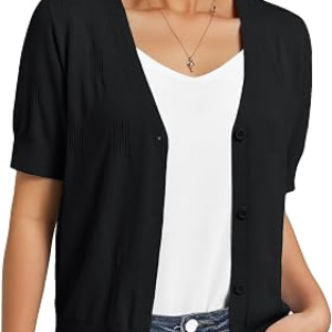 GKBK Women Cropped Short Sleeve Cardigan