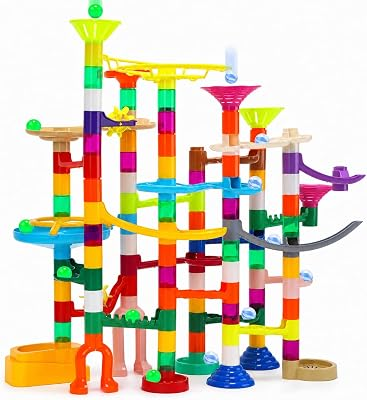 EagleStone 30 Glow in the Dark Marbles Marble Run Building Kit | STEM Construction Marble Maze Racing Track Toy Set, Creative Building Toy for Kids Ages 3-12, Birthday and Christmas Gift